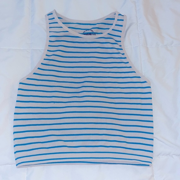 Vintage Striped blue and white tank - Picture 1 of 2